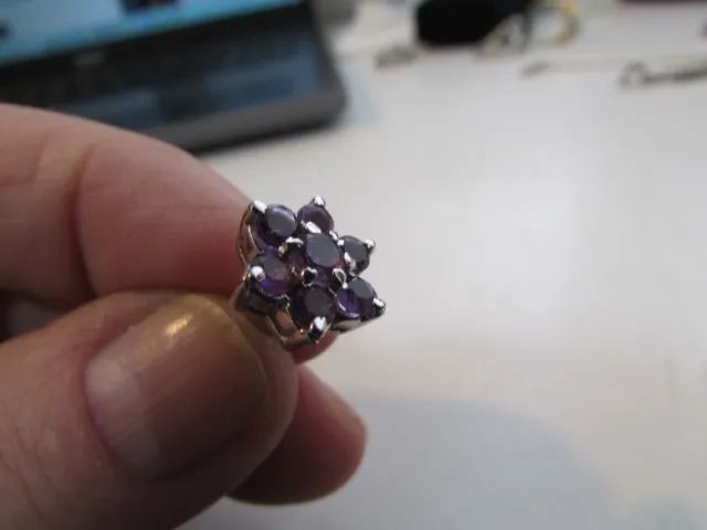 Brinco Flor de Ametista - Semi Jóia 