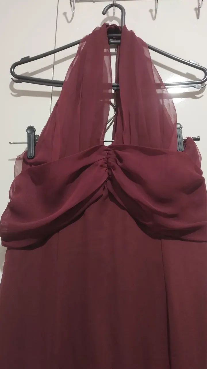 Vestido Longo Bordô - Foto 5