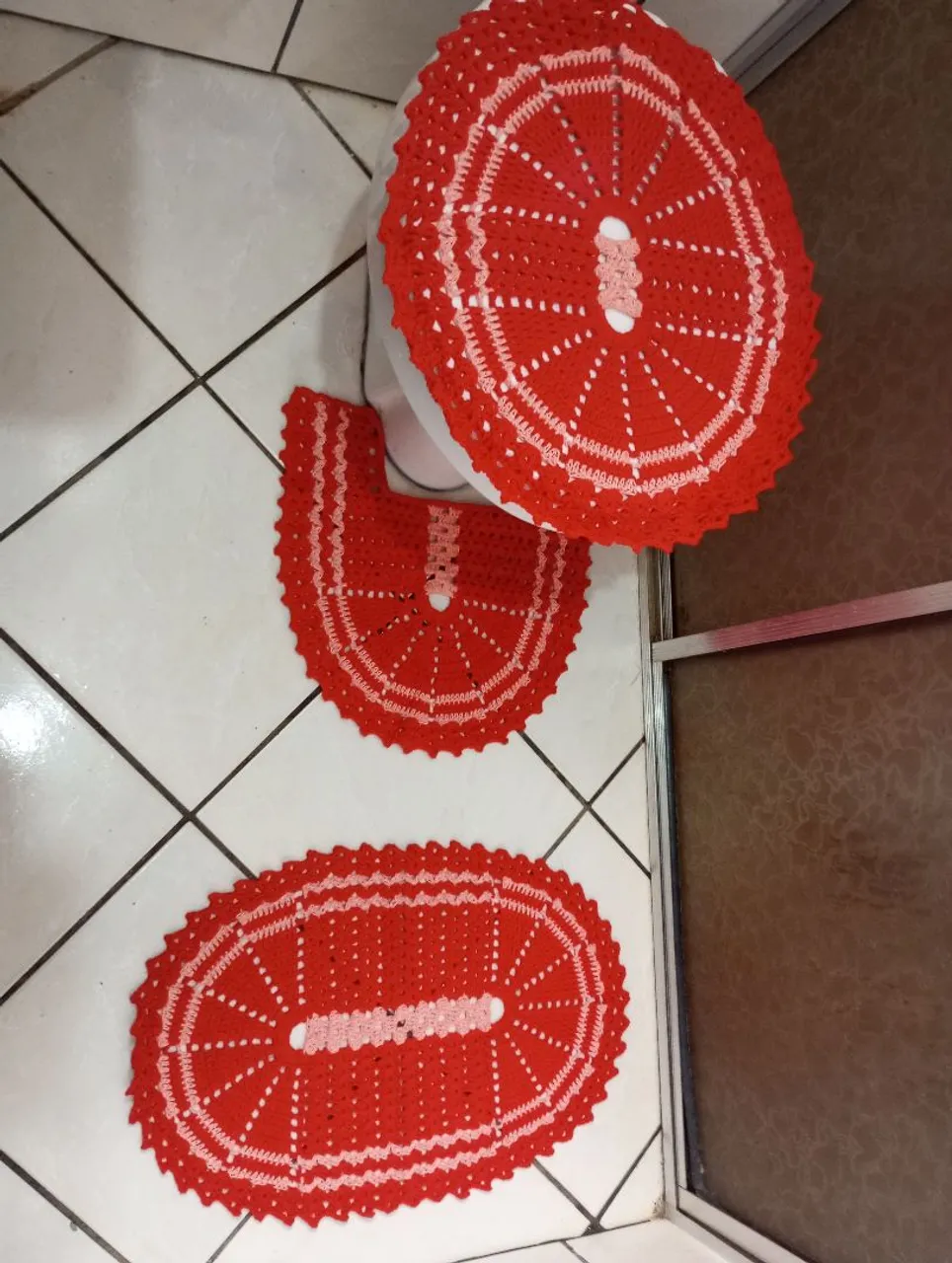 Kit Tapete para Banheiro Crochê 