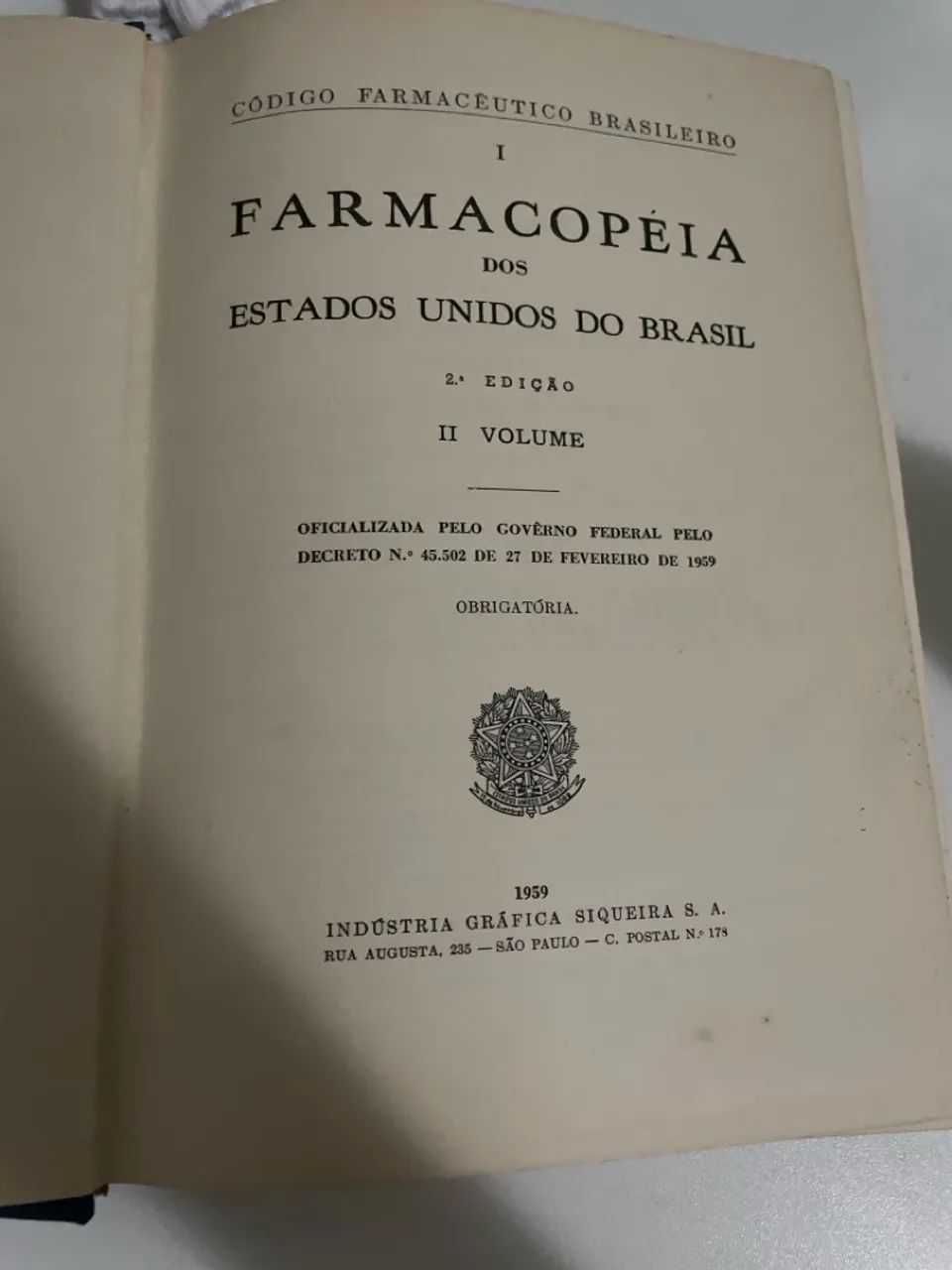 Farmacopéia dos Estados Unidos do Brasil - 1959 - Foto 2