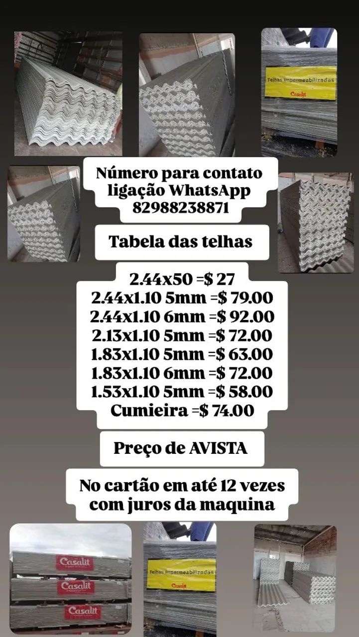 Telhas Casalit para Construção fibrocimento já impermeabilizado top para cobrir * - Foto 6