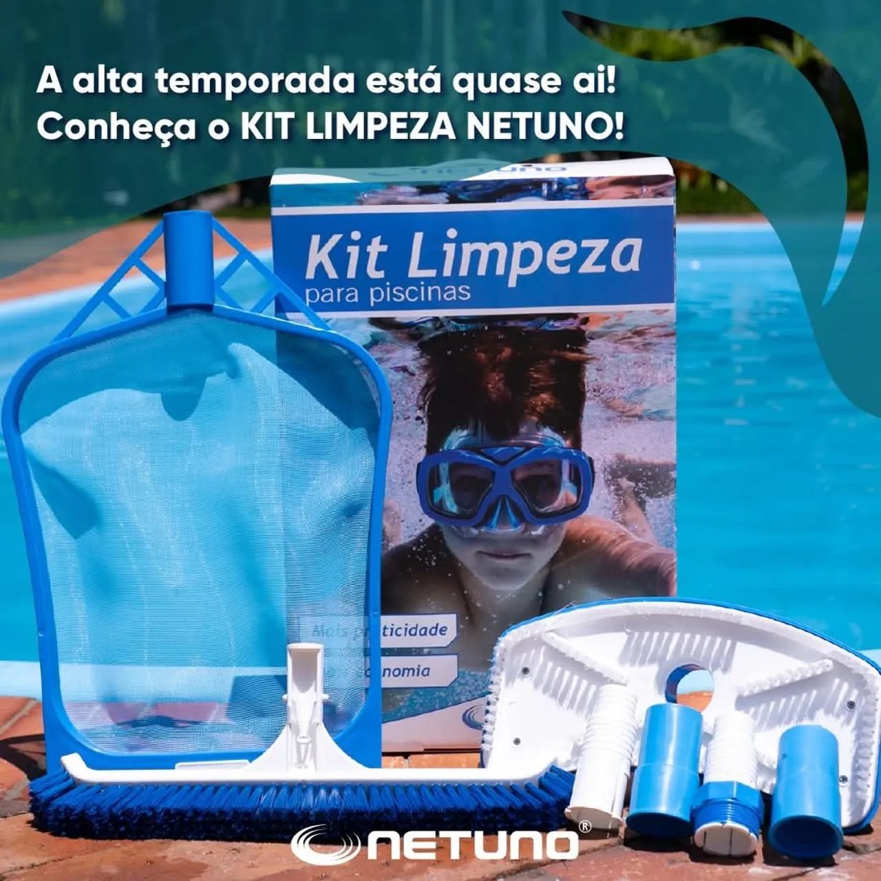 Kit Limpeza para Piscinas Light  NETUNO - Novo - Foto 2