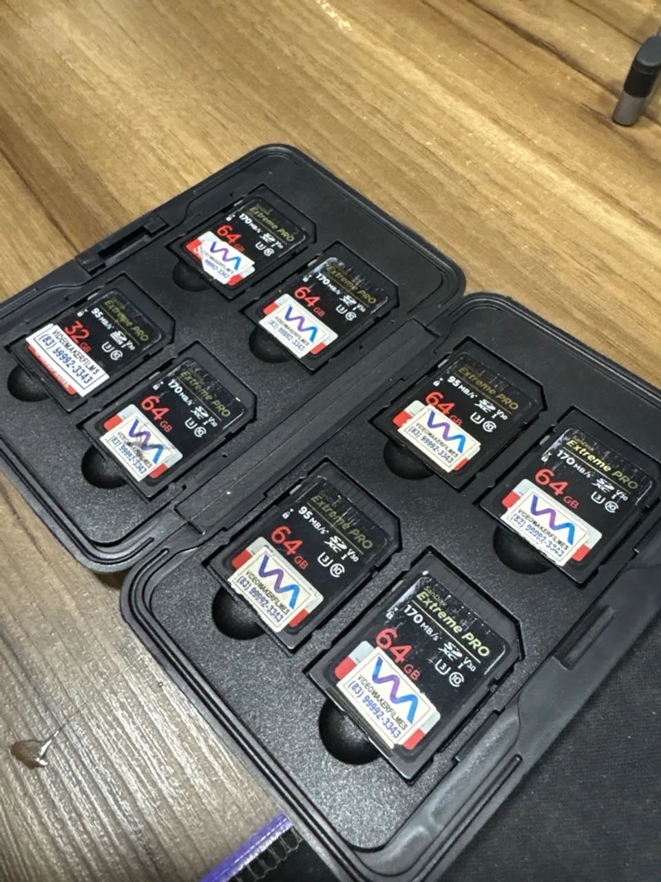 Kit com 8 Cartões de Memória Sandisk Extreme Pro 64GB