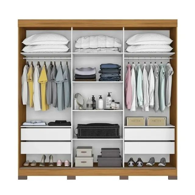 "Amplo, Moderno e Sofisticado: Guarda-Roupa Casal com 2 Espelhos, 4 Gavetas e Acabamento F - Foto 2