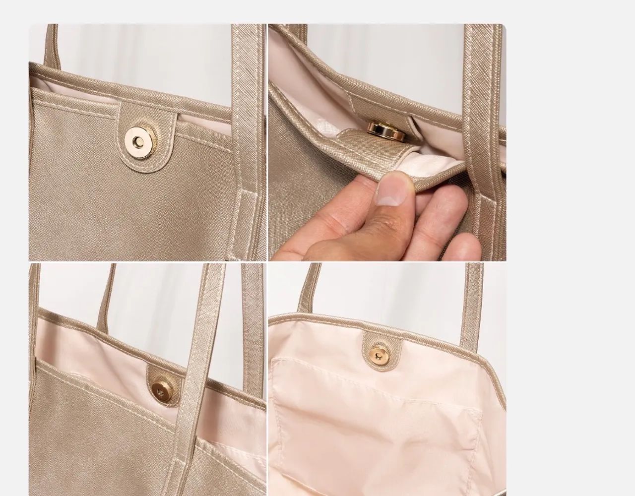 Bolsa tote dourada Eudora 