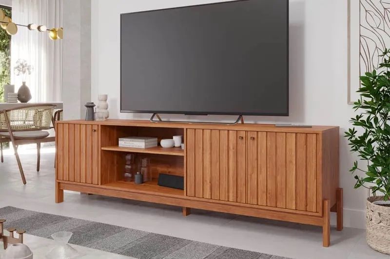 Rack de TV 100% MDF  Amadeirada com Design Moderno l00m