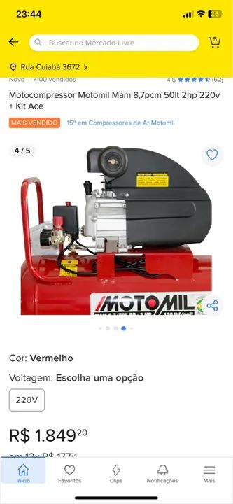 Compressor de ar novo 
