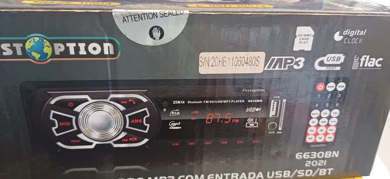 Som automotivo FirstOption 6630BN MP3/USB/SD/BT - Foto 2