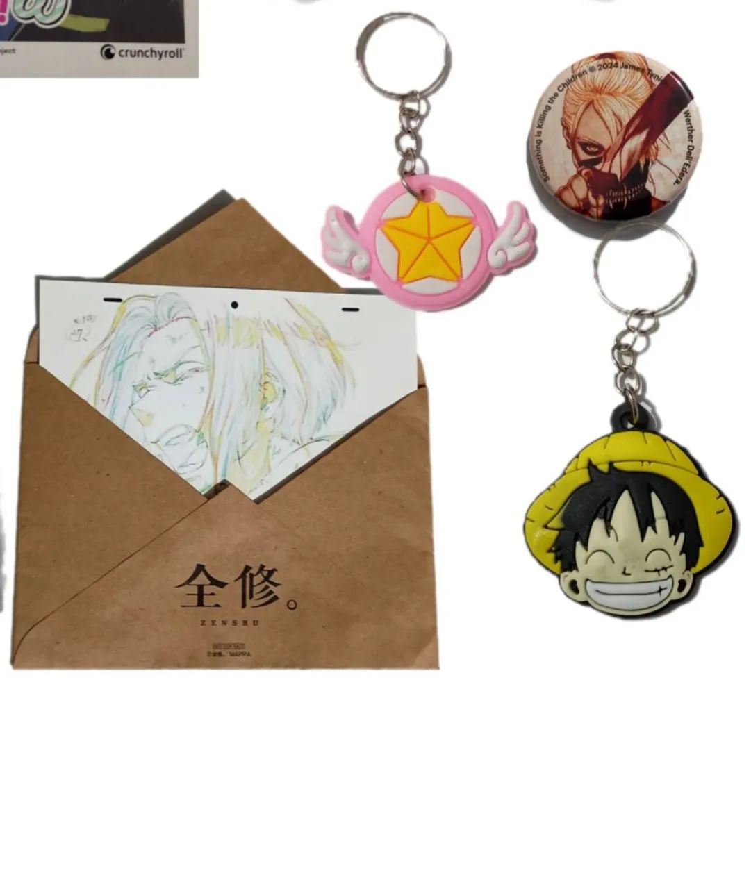 kit anime friends copo bottons chaveiro saint seiya gintama saitama one piece otaku geek - Foto 2