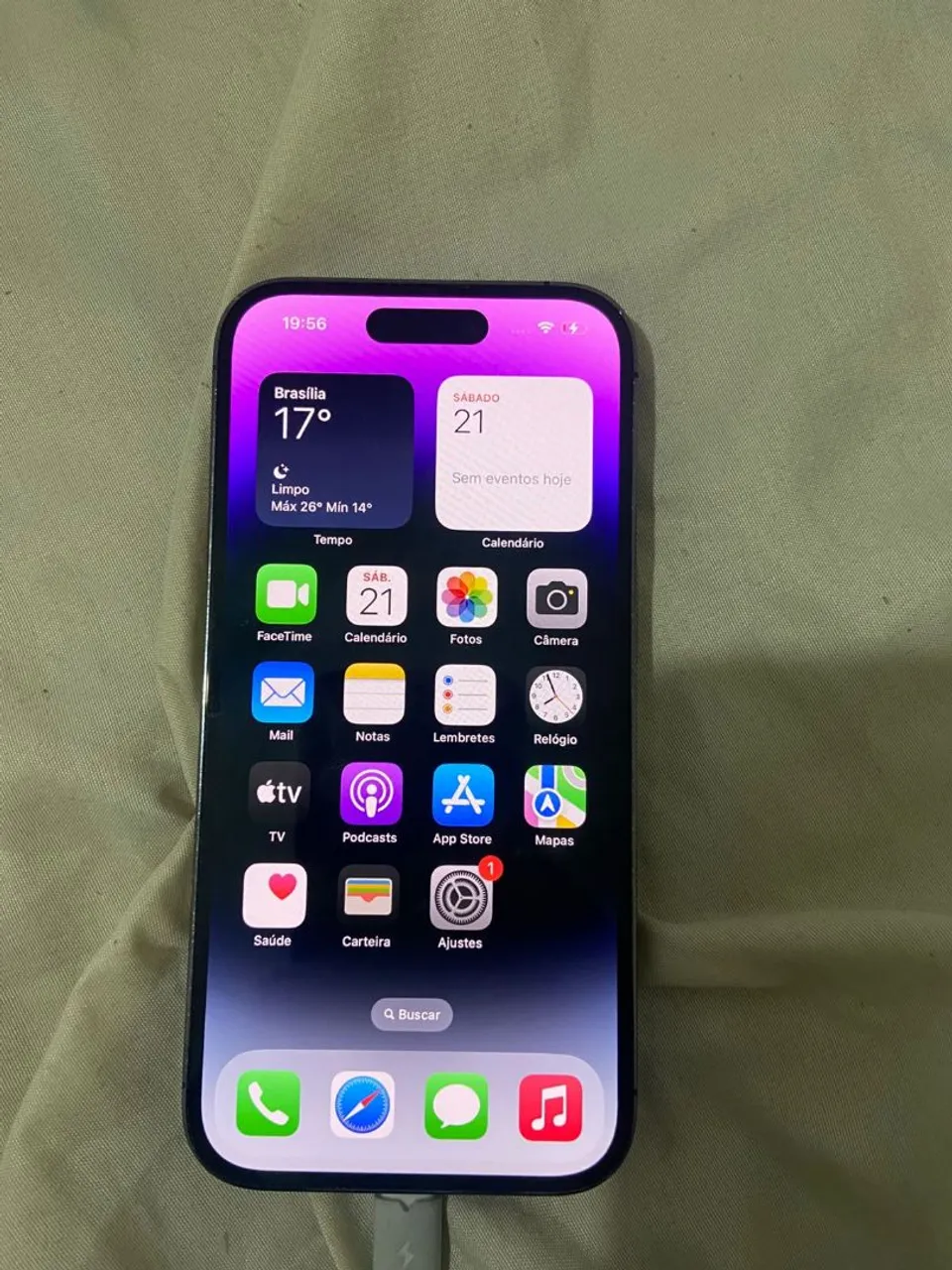 iPhone 14 PRO<br>128GB<br>Saúde da bateria 91%<br>Face ID ON<br><br>Sem detalhes!