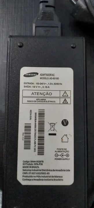 Carregador Original P/ Notebook Samsung 19v 3.16a Ad-6019d (Usado) - Foto 3
