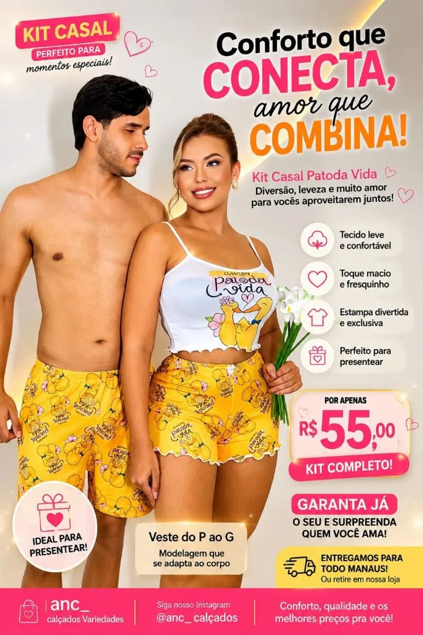  Kit Casal - Conforto e Estilo | Pijama Casal - Foto 2