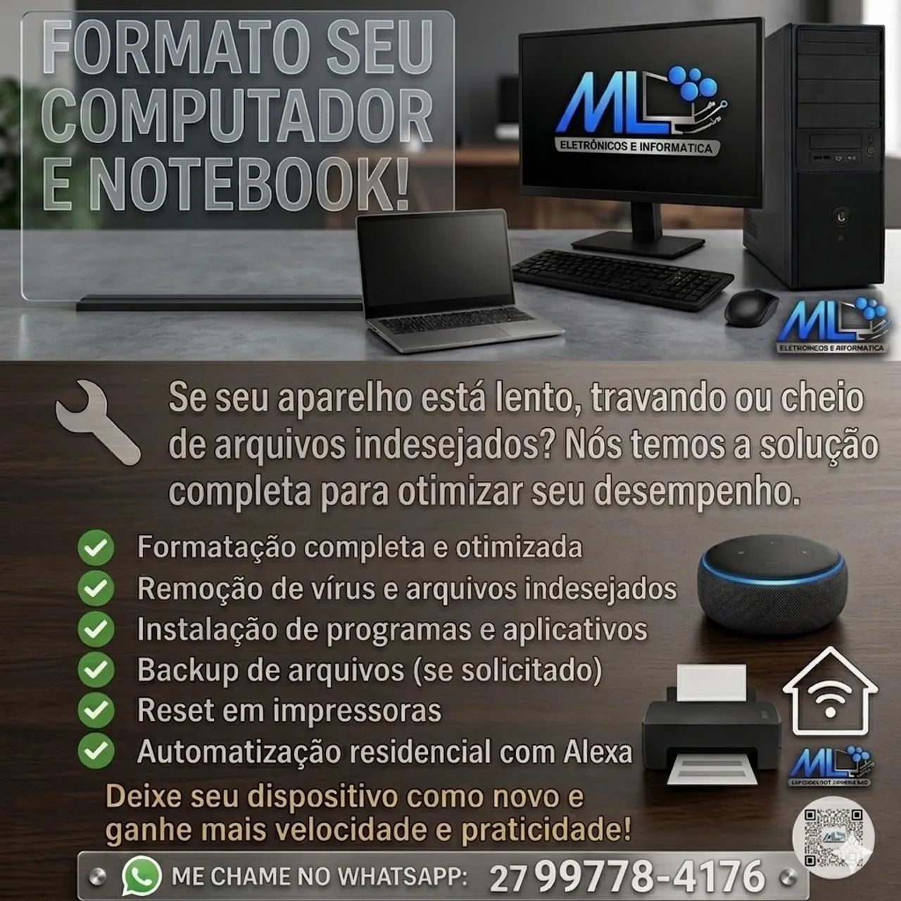 Formatação e Otimização de Computadores | PC / Notebook Rápido Garantido