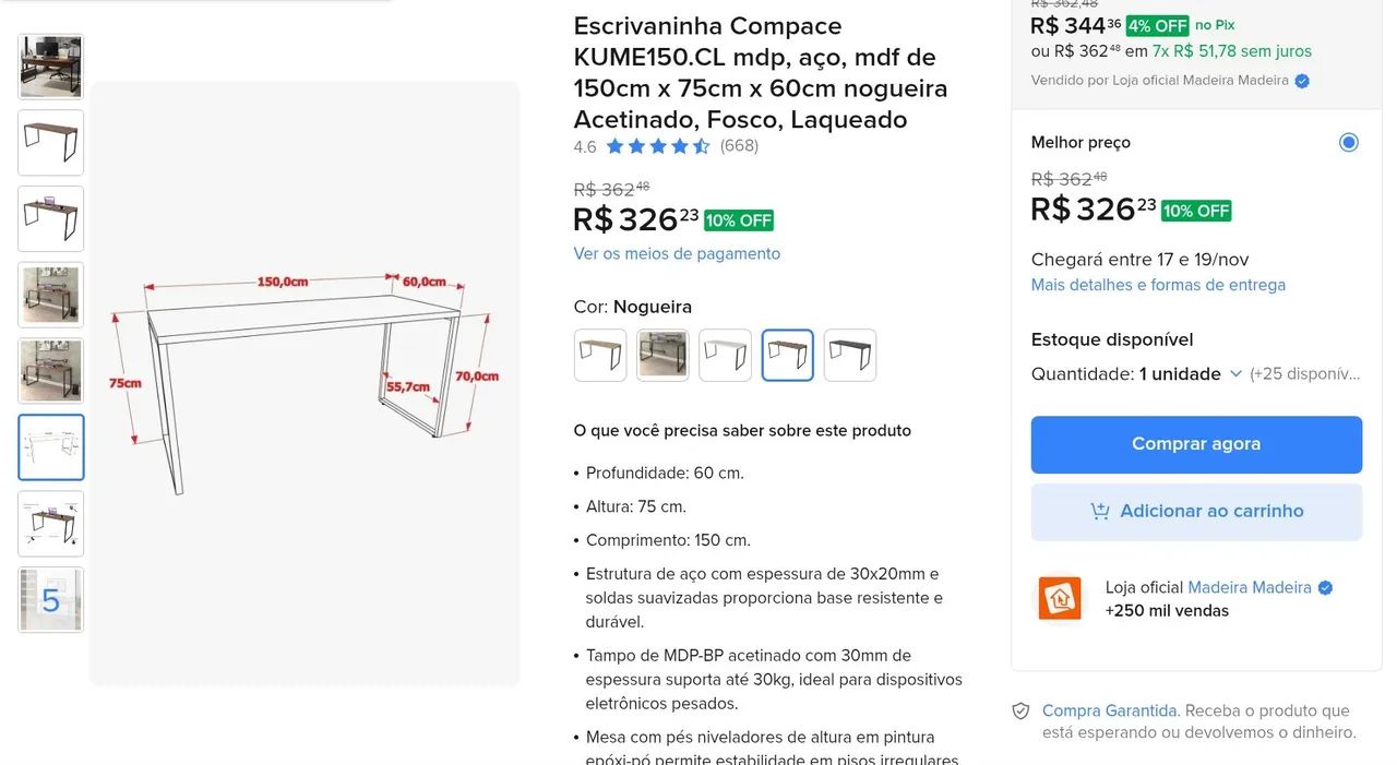 Mesa de escritório  - Foto 3