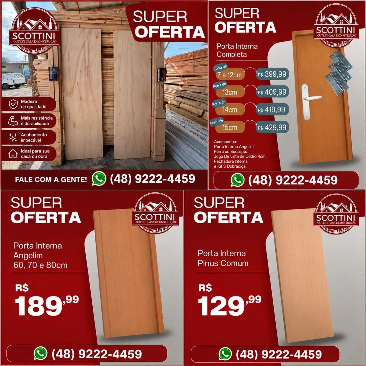 PORTAS EM MADEIRA EXTERNA E IMTERNAS - Foto 4