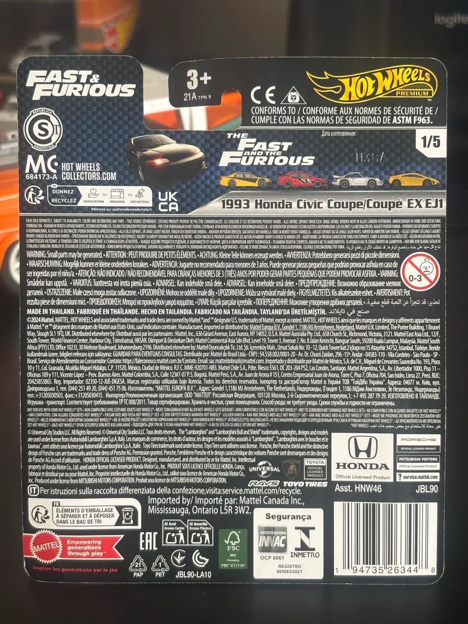 Hot wheels velozes e furiosos Civic - Foto 2