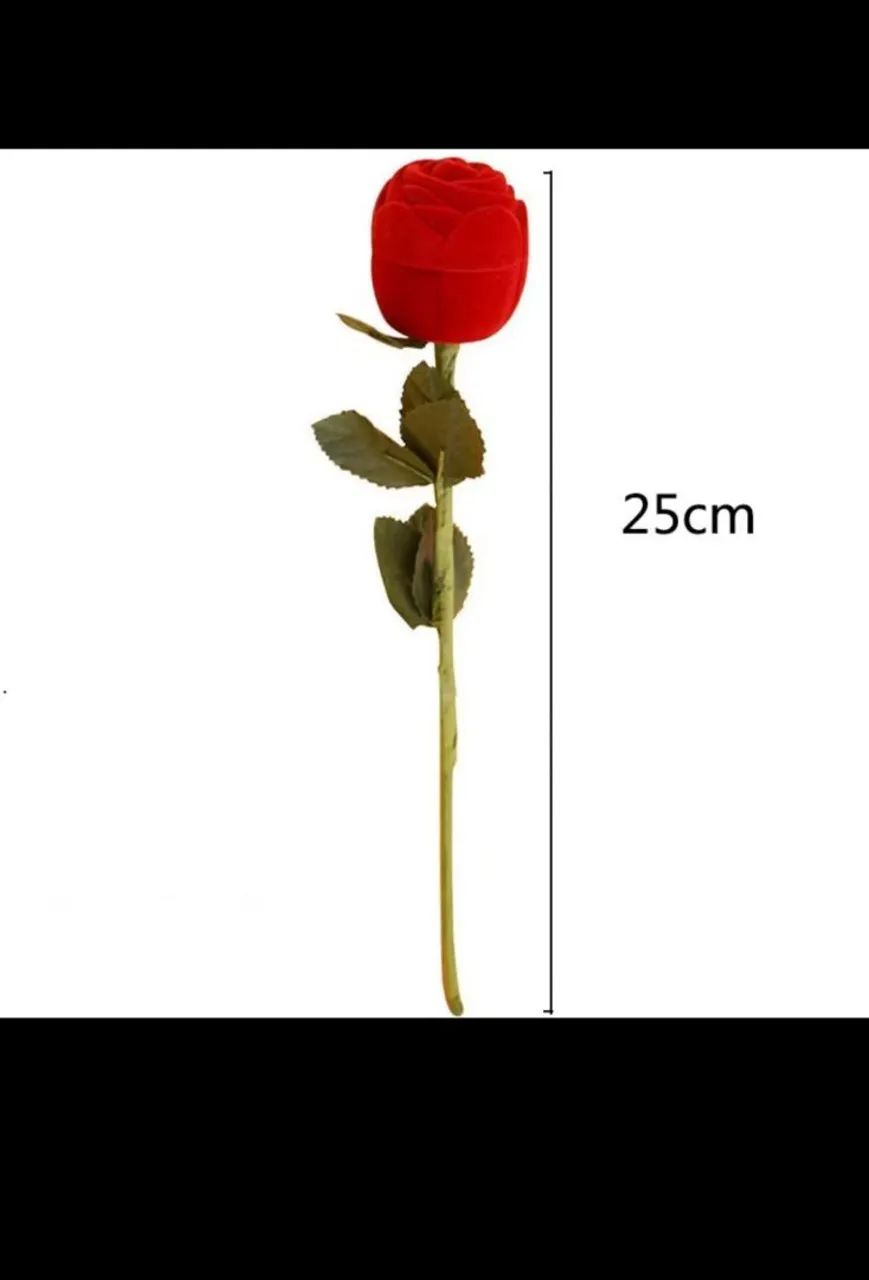 Rosa de plástico com suporte pra aliança e anel - Foto 3