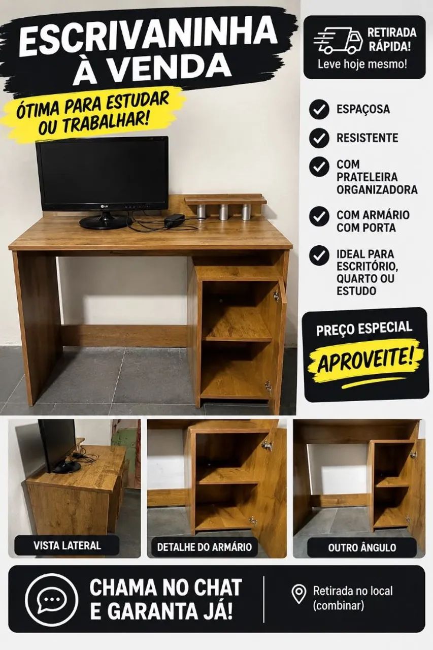 Mesa escrivaninha semi nova 