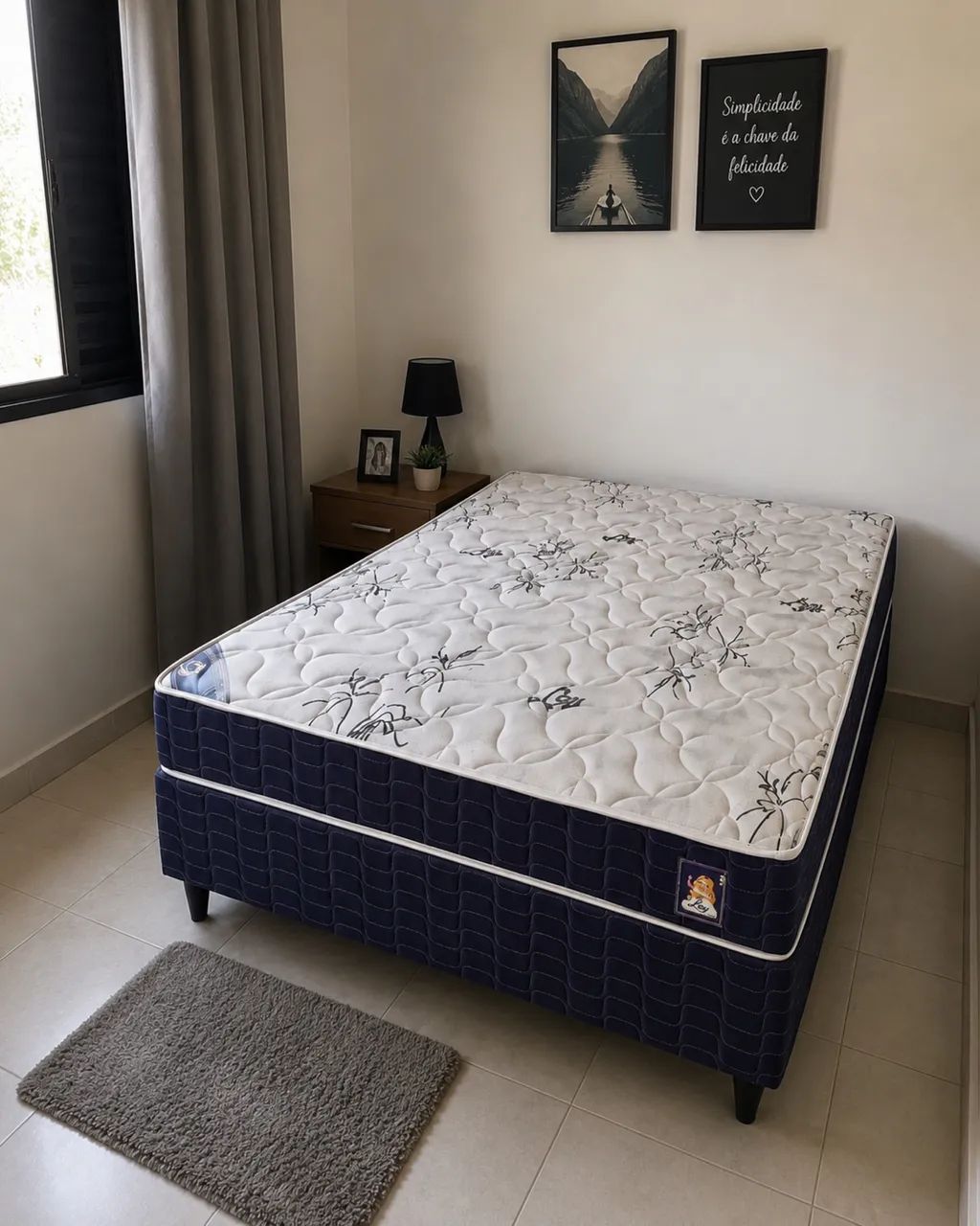 Cama Box Ley Colchões Ouro Blue Casal Padrão  - Foto 2