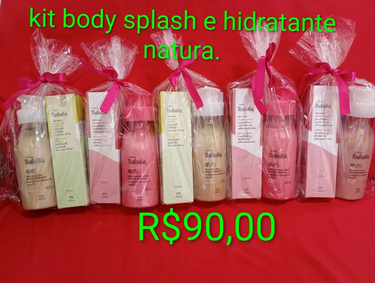 Kit body splash e hidratante natura