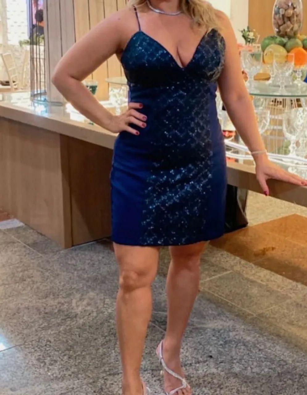 Vestido de festa azul 