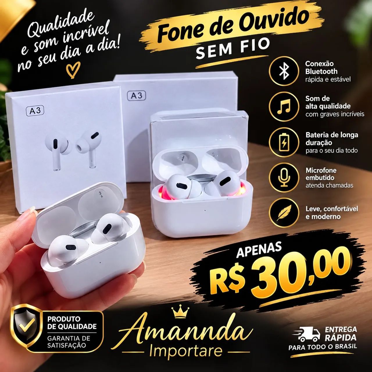 Fone de ouvido bluetooth tws - Foto 3