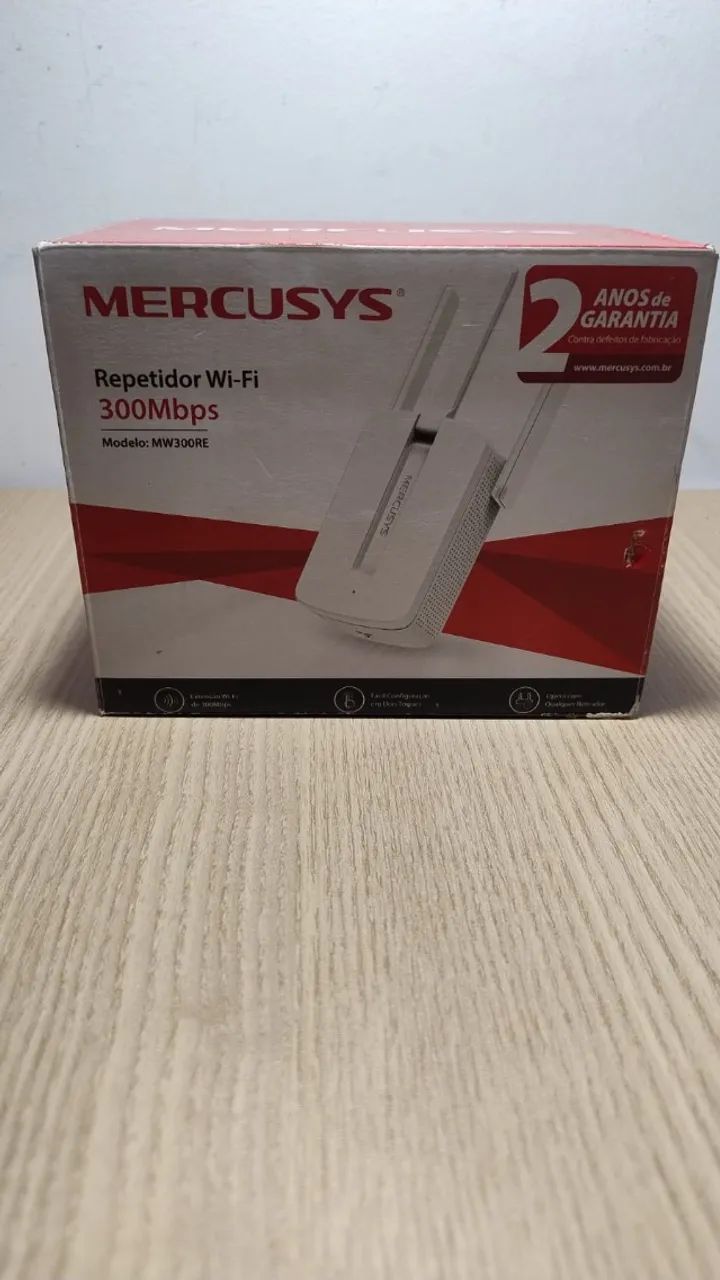 [SEMINOVO] Repetidor Wi-Fi Mercusys 300Mbps MW300RE - Completo na Caixa