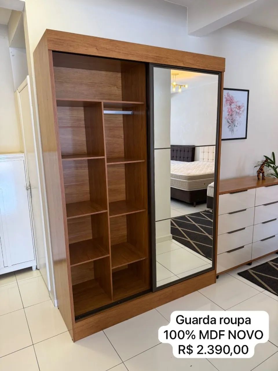 Guarda roupa com espelho 100% MDF ENTREGO E MONTO 