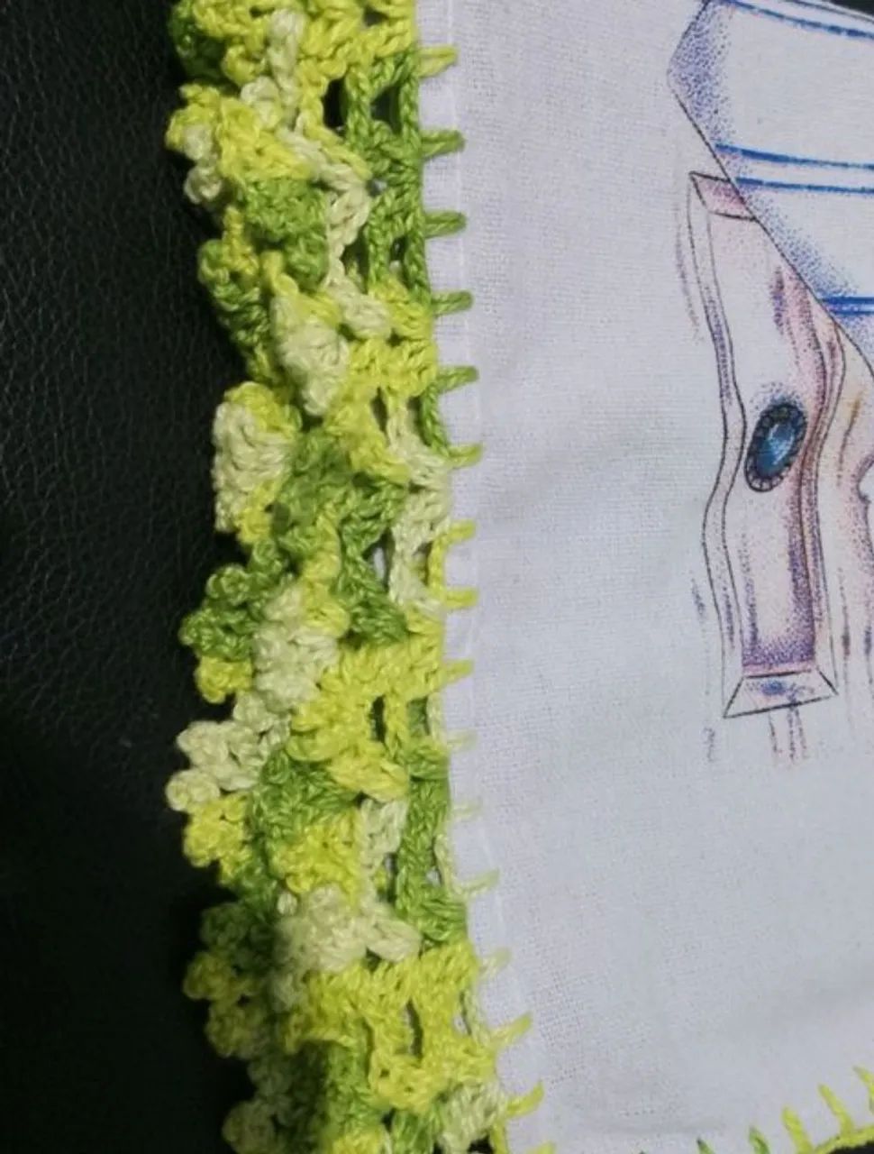 Pano de louça com barrado crochê  - Foto 2