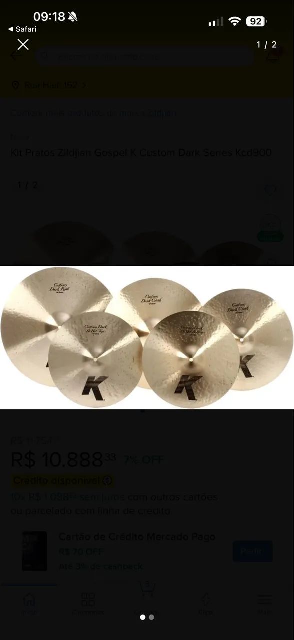 Kit Zildjian K custom dark  - Foto 2