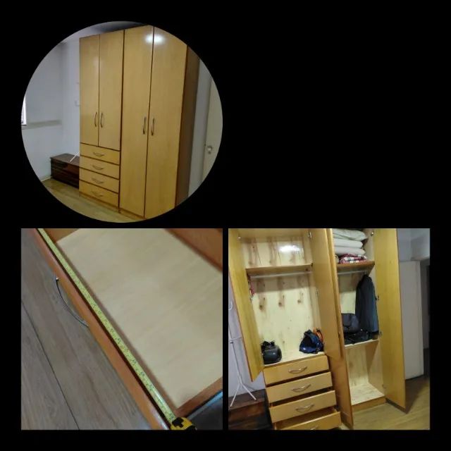 Guarda Roupa 4 Portas e 4 gavetas amadeirado - Retirada