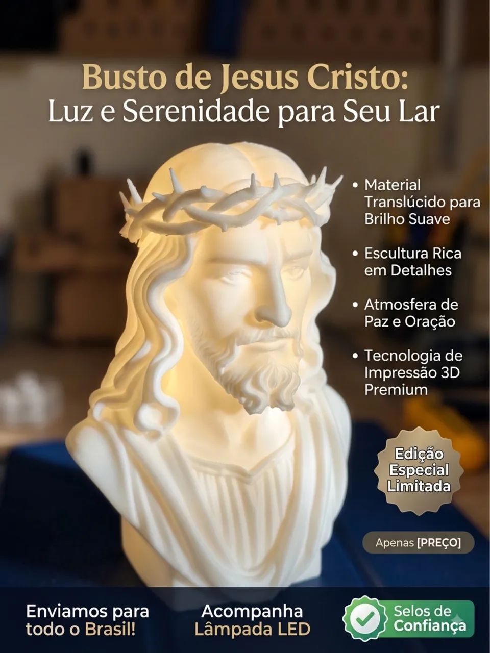 Luminária Jesus Cristo  - Foto 3