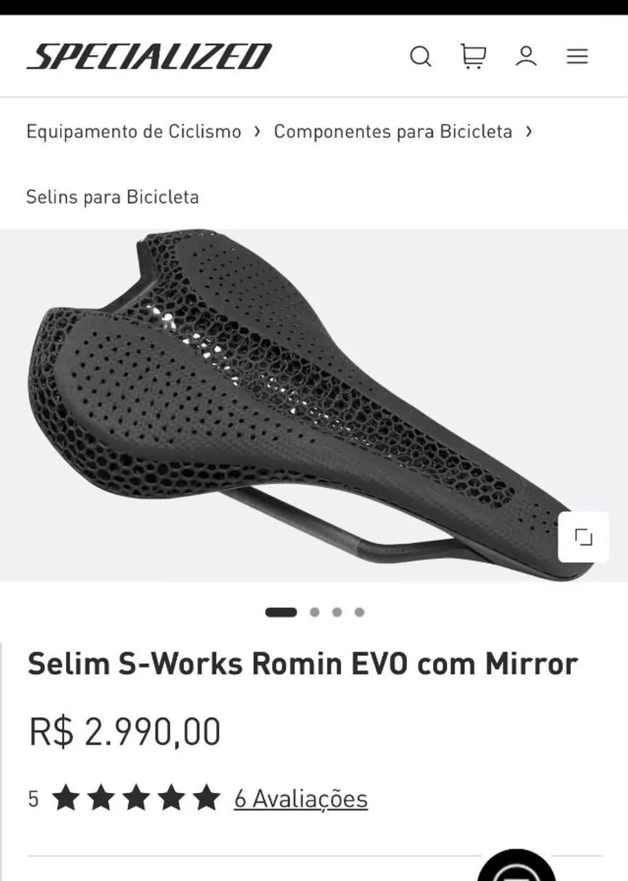 Selim S-Works Romin EVO com Mirror 143mm (Estado de novo