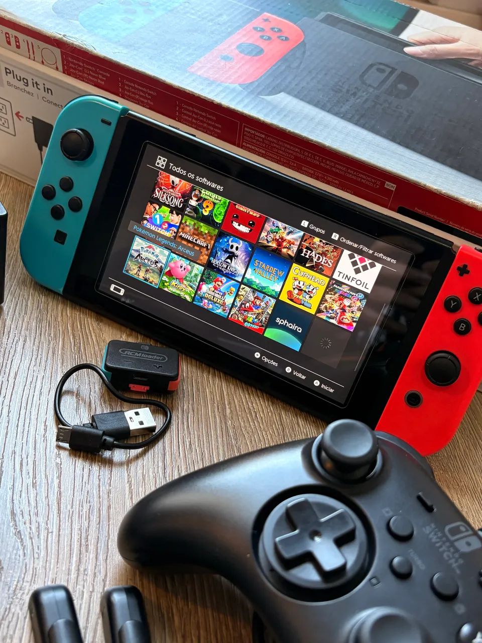 Nintendo Switch V1 Desbloqueado + 21 Jogos + HoriPad Controller Original e etc. - Foto 2
