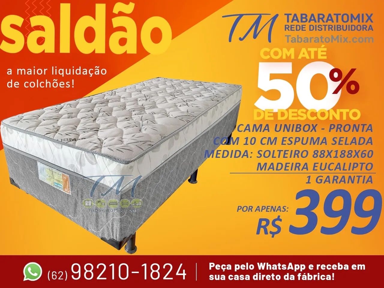 Cama Box solteiro Apenas 399,00