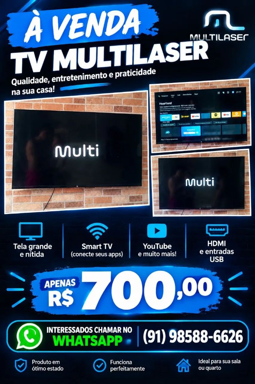 ANUNCIANDO TV MULTILASER 43 POLEGADAS SMART TV