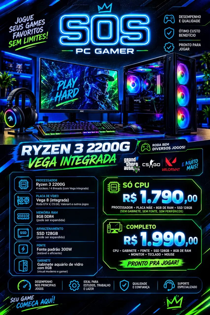 Setup gamer novo menor preço da região  - Foto 2
