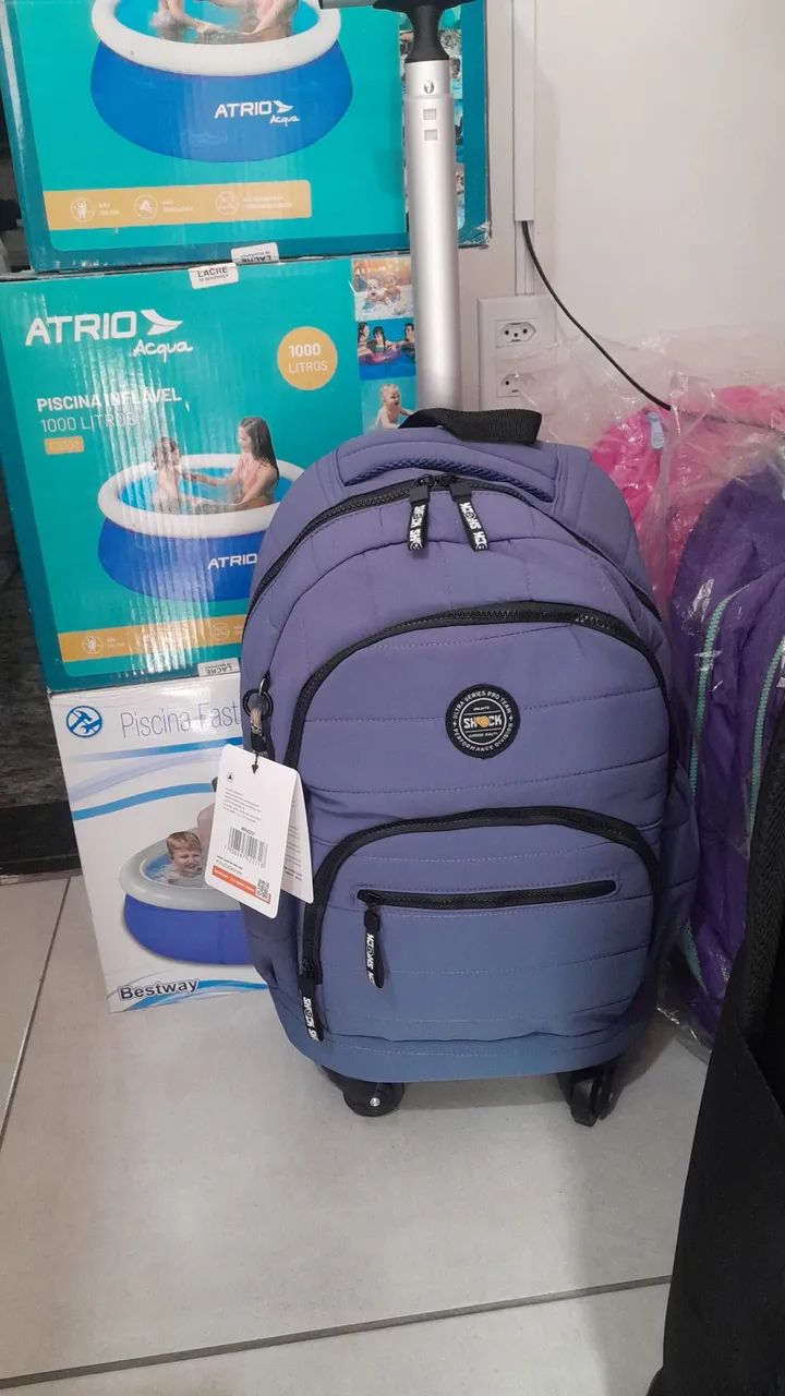 OFERTA MOCHILA REFORÇADA 4 RODAS COM CARRINHO ESTILO MALA  - Foto 3
