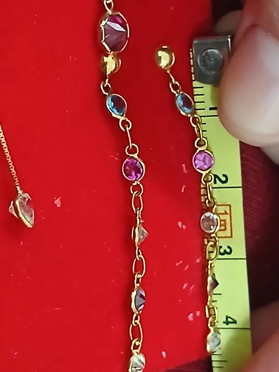 Brincos ouro 18k pedras coloridas  - Foto 2