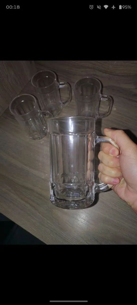 Jogo 4 canecas de vidro para chope - Foto 2