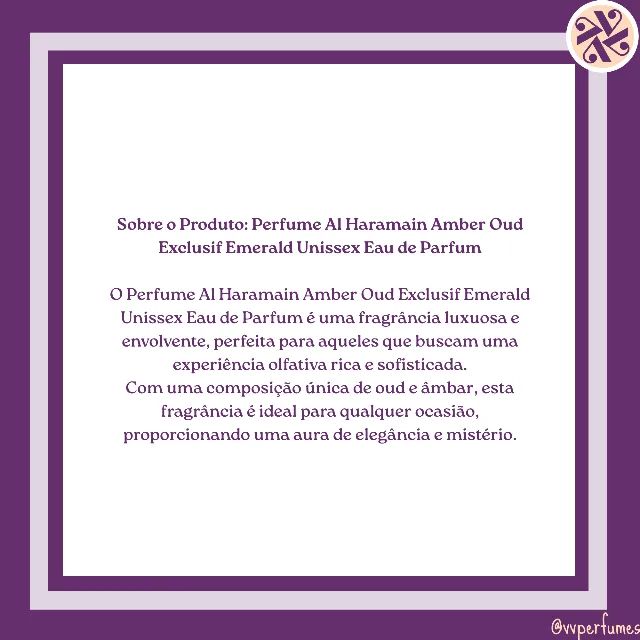 Al Haramain Amber Oud Exclusif Emerald Unis Edp 60ml - Foto 3
