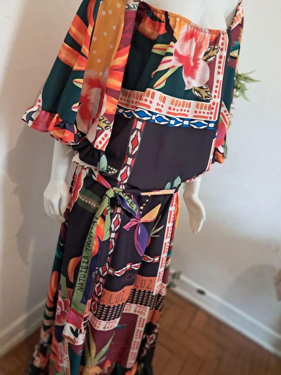 Vestido longo modelo Africano Manga 3/4 - Foto 5