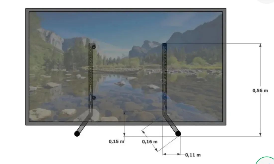 Suporte Pé Base Mesa Tv 24-32-42-46 Lg, Tcl, Samsung  Preto
