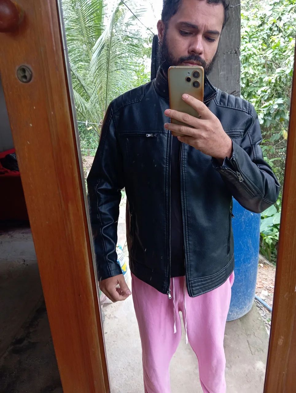 Casaco de couro sintético masculino  - Foto 2