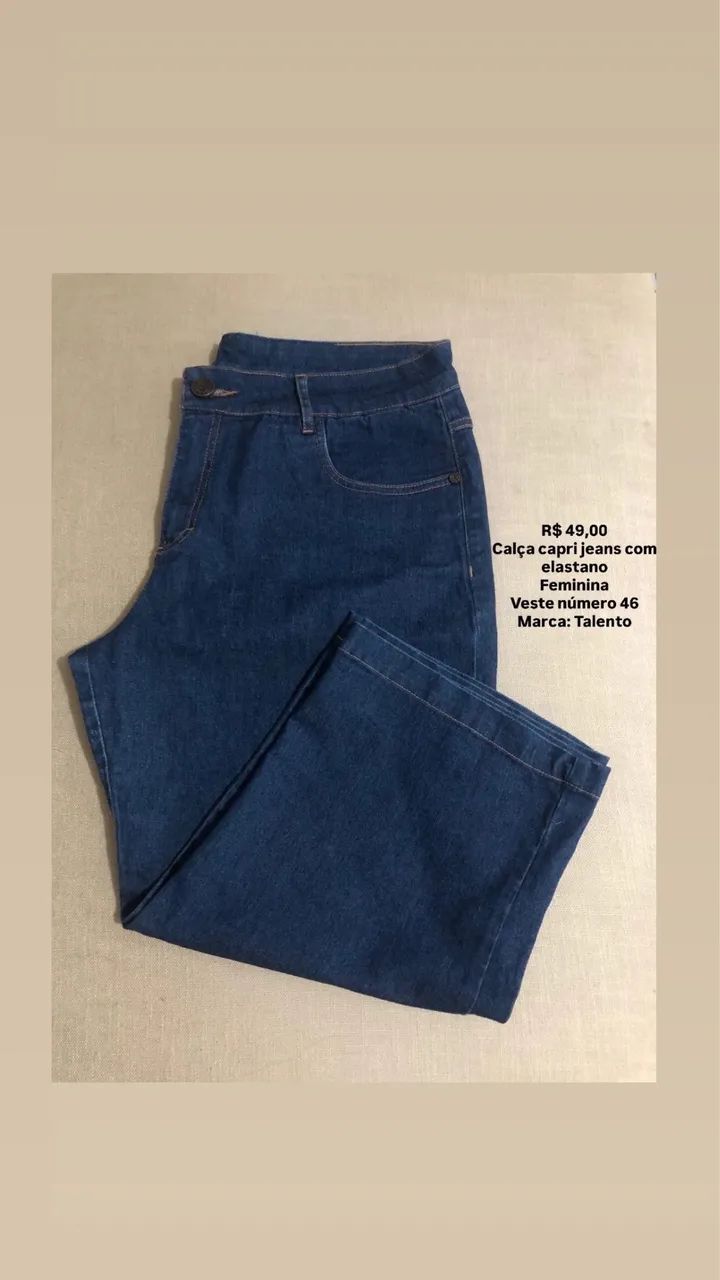 Calça jeans capri feminina número 46 - Foto 2