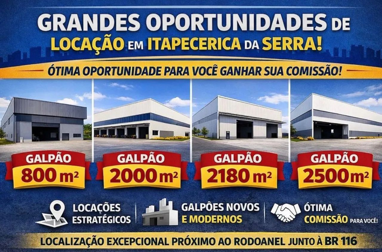 galpão 800m e 2.100m. em itapecirica da serra SP. 29.000 mes - Foto 2