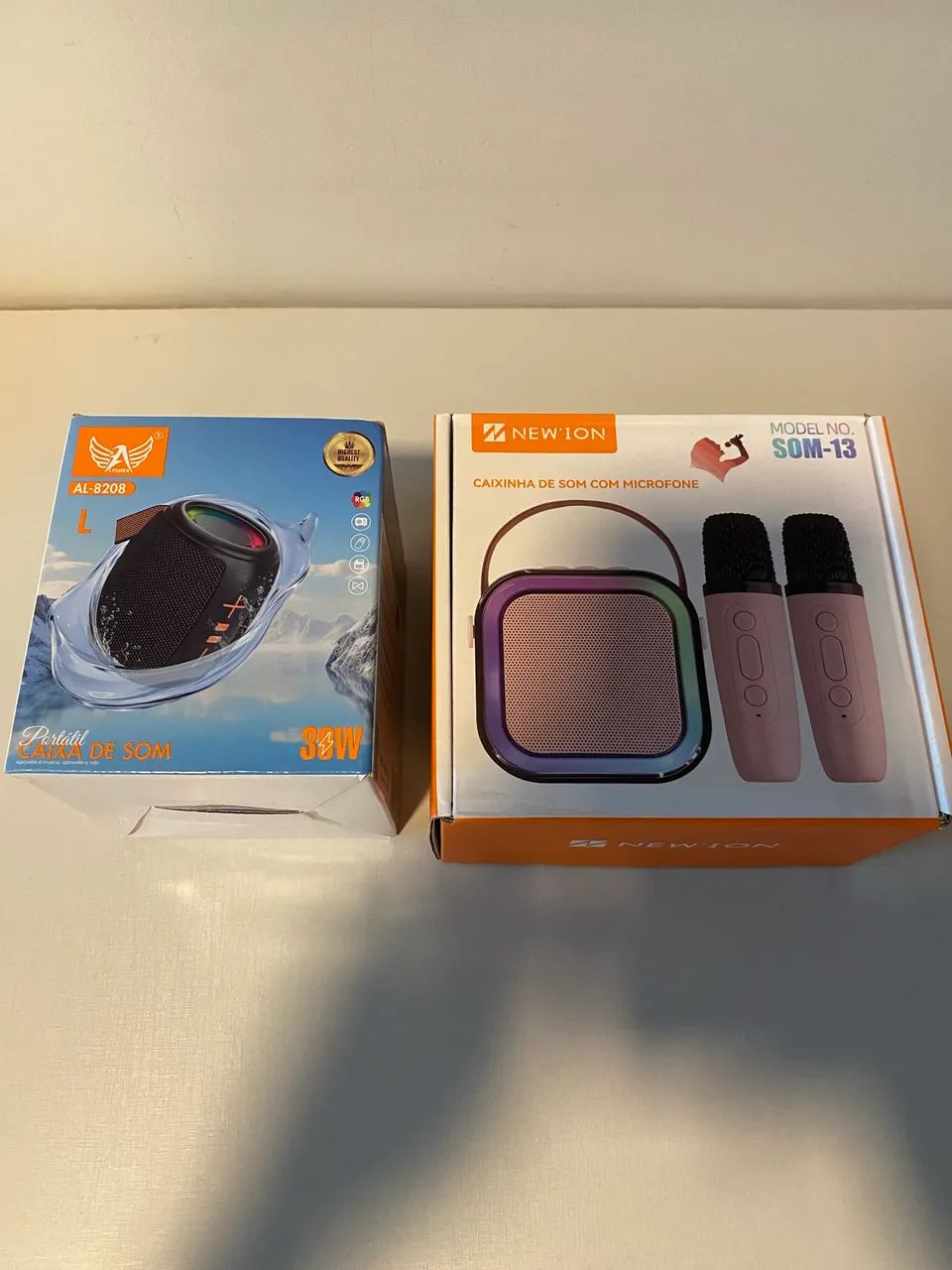 Caixas de Som Bluetooth Novas + Kit Karaokê com 2 Microfones - Foto 2