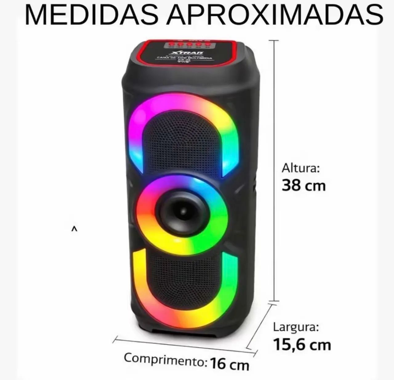 Caixa de Som Bluetooth XTRAD CS-30 com LEDs RGB - Foto 3