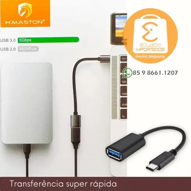 Cabo Adaptador OTG Tipo-C USB 3.0 HZ-167 - Foto 5
