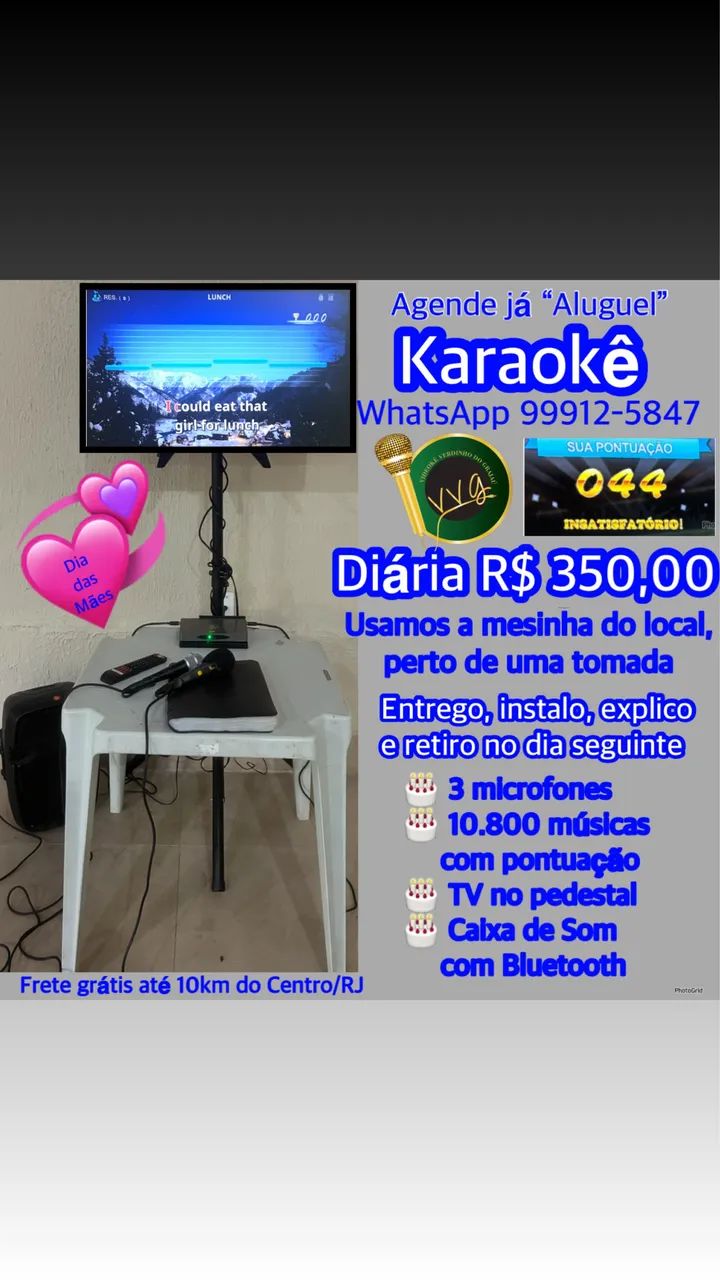 Aluguel de karaokê Entrego, instalo, explico e retiro